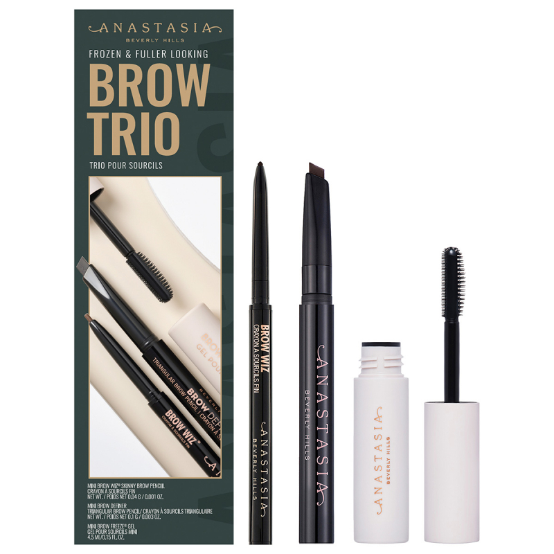 Zdjęcia - Farba do włosów Anastasia Beverly Hills Frozen And Fuller Looking Brow Trio Dark Brown ABH01-19908 